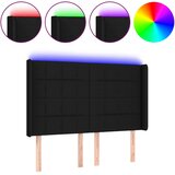  LED uzglavlje crno 144x5x118/128 cm od tkanine | shoptok.hr