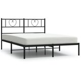  Metalni okvir za krevet s uzglavljem crni 120x190 cm | shoptok.hr