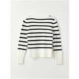 LC Waikiki Women's V-Neck Striped Long Sleeve Knitwear Sweater | shoptok.hr