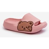 Kesi Lightweight foam slippers with teddy bear, pink embossing cene