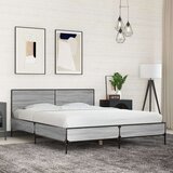  Okvir za krevet boja hrasta 150x200cm konstruirano drvo i metal | shoptok.hr