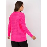 Fashion Hunters Fluo pink openwork cardigan with RUE PARIS buttons | shoptok.hr