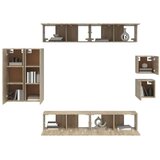  8-dijelni set TV ormarića boja hrasta sonome konstruirano drvo | shoptok.hr