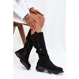 Boto Women's Insulated Flat Heel Boots Eco Suede Black Delyssa Cijene