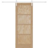 vidaXL Drsna vrata s kompletom opreme 78x202 cm iz trdnega borovega lesa | Shoptok.si