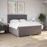  Krevet s oprugama i madracem smeđesivi 200x200 cm od tkanine | shoptok.hr