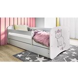  Drveni dečiji krevet mačka sa fiokom - beli - 180x80 cm u