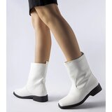 Gemre White insulated ankle boots with a square toe Bel | ePonuda.com