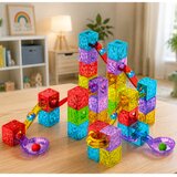 Magnetic Construction Blocks Panels Ball Track Colorful 60 pcs. Slike
