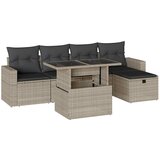 Maison Chic Seti vrtnega pohištva - Vrtna garnitura - Vrtni pohištvo set 6-delna z blazinami siv poli ratan, (21806015) | Shoptok.si