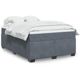 vidaXL Box spring postelja z vzmetnico temno siva 160x200 cm žamet Cene