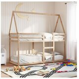 vidaXL Krevet na kat s krovom 90 x 200 cm od masivne borovine | shoptok.hr