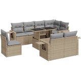  9-dijelni set vrtnih sofa s jastucima bež od poliratana | shoptok.hr