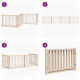 vidaXL Ograda za pse z vrati zložljiva 4 paneli 320 cm trden les jelke | Shoptok.si