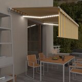 vidaXL Tenda na ručno uvlačenje s roletom LED 5 x 3 m žuto-bijela Cijene