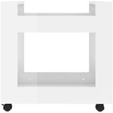 Kolica za radni stol sjajna bijela 60x45x60cm konstruirano drvo | shoptok.hr