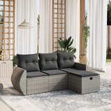 Maison Chic Seti vrtnega pohištva - Vrtna garnitura - Vrtni pohištvo set 4-delna z blazinami siv poli ratan, (21815107) | Shoptok.si