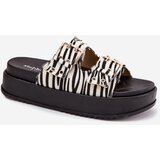 Boto Ladies Sandals With Golden Buckles On Platform Zebra Virvania Cene