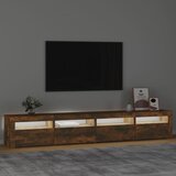TV ormarić s LED svjetlima boja dimljenog hrasta 240x35x40 cm | Eponuda.com