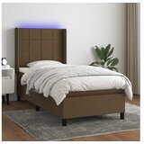  Box spring s madracem LED tamnosmeđi 100x200 cm tkanina | shoptok.hr