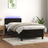  Box spring postelja z vzmetnico LED črna 90x190 cm žamet, (20898652) | Shoptok.si