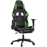  Igraća stolica od umjetne kože s osloncem za noge Crna i zelena | shoptok.hr