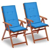  Jastuci za vrtne stolice 2 kom plavi 120 x 50 x 3 cm od tkanine | shoptok.hr