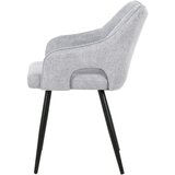 MID.YOU NASLANJAČ, les, kovina, tekstil svetlo siva | Shoptok.si