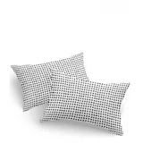 Uzay White Black Pillowcase Set (2 Pieces)