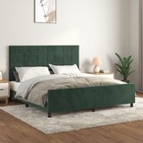 Maison Chic Posteljni okvir - Dvoposteljna postelja - Zakonska postelja brez vzmetnice temno zelen 160x200 cm žamet-J4485, (21772621) | Shoptok.si