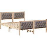  Krevetna konstrukcija s uzglavljem Sivo-smeđa 140 x 190 cm | shoptok.hr