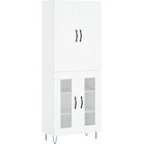  Visoka komoda bijela 69,5x34x180 cm konstruirano drvo Slike