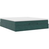 vidaXL Otomanski krevet s madracem tamnozeleni 160x200 cm baršunasti | shoptok.hr