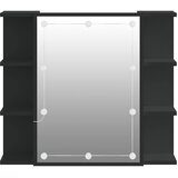Ormarić s ogledalom i LED svjetlima crni 70 x 16,5 x 60 cm | shoptok.hr