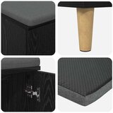  Klupa za hodnik s jastukom s vratima Crni hrast 60 x 38 x 46 cm | shoptok.hr