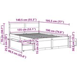 vidaXL Posteljni okvir s predali bel 135x190 cm trdna borovina, (21228706) | Shoptok.si