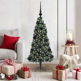 vidaXL Umjetna predsvetljena božićna jelka s kompletom kroglica 120 cm | Shoptok.si