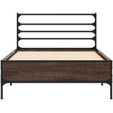  Okvir za krevet smeđi hrast 90x200 cm konstruirano drvo i metal | shoptok.hr