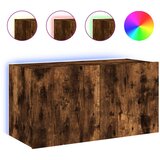 Maison Chic Stenska TV omarica - TV stojalo - Televizijska omarica z LED lučkami dimljeni hrast 80x35x41 cm, (21699618) Cene