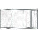 vidaXL Pasji boks z vrati siv 6x2x1,5 m pocinkano jeklo | Shoptok.si