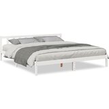 Maison Chic Daljši Posteljni okvir - Dvoposteljna postelja - Zakonska postelja brez vzmetnice bel 200x210 cm borovina, (21695059) | Shoptok.si