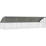 vidaXL Kavez za piliće Srebrno 800 x 200 x 198.5 cm Cinkani čelik | shoptok.hr