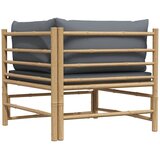  Kutna vrtna sofa od bambusa s tamnosivim jastucima | Eponuda.com