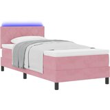  LED Box Spring Krevet s uzglavljem Ružičasta 90 x 190 cm Baršun | shoptok.hr