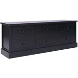 TV ormarić crni 108 x 30 x 40 cm od masivnog drva paulovnije | shoptok.hr
