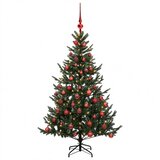  Umjetno božićno drvce s kuglicom 120 cm 150 LED lampica - Zelena 120 cm s LED-ima i crvenim lopticama | shoptok.hr