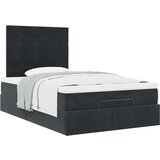 vidaXL Otomanski posteljni okvir z vzmetnicami črn 120x190cm žamet | Shoptok.si