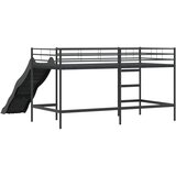  Krevet na kat za djecu s toboganom Crna i antracit 90 x 200 cm | shoptok.hr