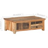  Stolić za kavu 90 x 50 x 31 cm od masivnog obnovljenog drva | shoptok.hr