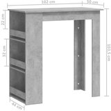 vidaXL Barski stol sa stalkom za pohranu boja betona 102x50x103,5 cm | shoptok.hr